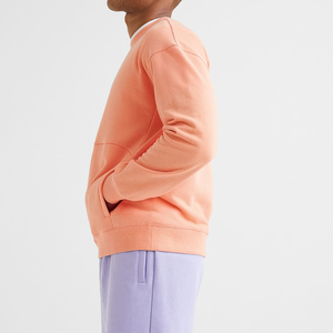 Sweat-shirt à col rond en molleton français de qualité supérieure 2022, vente en gros d'usine, sweat-shirt uni rose pour homme, 100% coton - Product Image 1