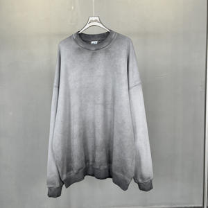 Streetwear personnalisé de haute qualité 100% coton sweats surdimensionnés en éponge française pull lourd pull vintage délavé à l'acide - Product Image 3