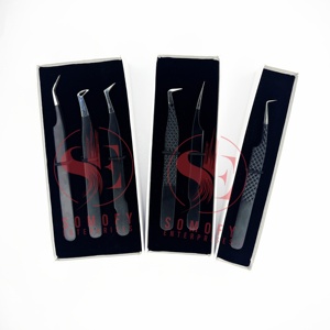 Customizable Private Label Professional Eyelash Tweezers Stainless Steel Lash Extension <b>Tool</b> Fiber Tip Beauty Use Strong - Product Image 5