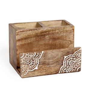 Contemporary Wooden <b>Dining</b> Accessory Organizer with Functional Multi Section Layout - Product Image 6