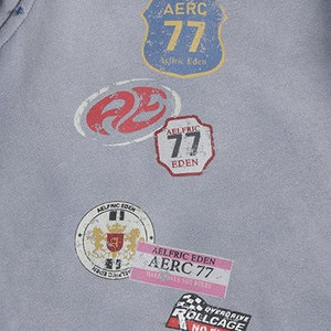 Sweat à capuche zippé vintage délavé à l'acide, coupe ample, style streetwear, avec badge graphique, poches, coupe décontractée, tendance et mode - Product Image 4