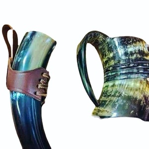 Jarra de cerveza de cuerno con acabado de espejo y forma natural, disponible. Tazas de cuerno para beber. Fabricante de tazas de cuerno de la India. Sublimación en blanco, DIY. - Product Image 4