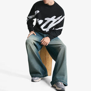 Pull en laine jacquard pour homme, col rond, manches longues, logo personnalisé, imprimé, anti-plis, streetwear d'hiver - Product Image 2
