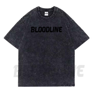Camiseta de Algodón Lavada al Ácido de Alta Calidad Personalizada, Camiseta Retro Desgastada de Estilo Urbano, Camisetas Vintage Extra Grandes Personalizadas para Hombre - Product Image 1