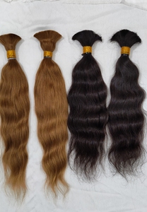 Tenemos cabello humano 100% virgen sin procesar, todas las cutículas están alineadas, se puede decolorar a cualquier color y textura, cabello a granel. - Product Image 2