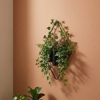 Vas Dinding Logam Berlapis Emas Modern, Pot Gantung Desain Geometris, Tahan Lama Ringan untuk Bunga Tanaman Hijau, Gaya Minimalis