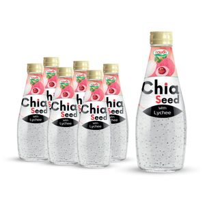 Fournisseur en gros de jus de graines de chia en bouteille 290ml, jus de litchi, marque privée OEM, échantillon gratuit, usine de boissons au Vietnam - Product Image 1