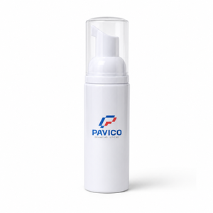 Flacon pompe moussant en plastique blanc de 60 ml avec bouchon transparent pour nettoyant visage et gel douche, fabricant vietnamien - Product Image 1