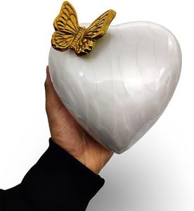 Executive Brass Heart <b>Memorial</b> Cremation <b>Keepsake</b> Urn Ash Tribute Holder Featuring Decorative Secure Threaded Top - Product Image 1
