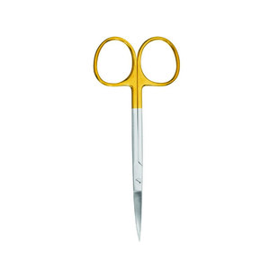 กรรไกรตัดกระจกตาตรง M.A SIDDIQUE INTERNATIONAL (TC) ด้ามจับเคลือบทอง ขนาด 11.5 ซม. ปลายแหลมคม เครื่องมือผ่าตัด - Product Image 5