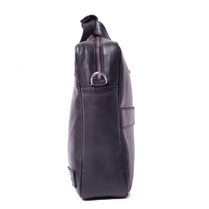 Men's Genuine Leather Briefcase Adjustable <b>Strap</b> Zipper Closure Classic Business <b>Bag</b> Solid <b>Black</b> Durable All Seasons - Product Image 2