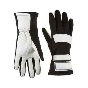 Full Finger Racing Gloves White Black PU Non-Slip Outdoor Riding Unisex - Product Image 2