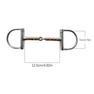 Horse Snaffle Bit D Ring Mouth Bit <b>Roller</b> With Copper Single <b>Joint</b> Horse Bit D-Ring Snaffle Bits For Equestrian Supplies - Product Image 2