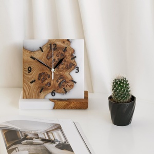 Best Quality Luxury Epoxy Resin <b>Table</b> <b>Clock</b> Quartz <b>Clock</b> for Home Decoration or Hotel and Office Available In Custom Designs - Product Image 1