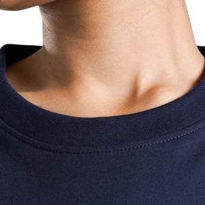 Camiseta Oversize Azul Marino para Mujer, Corte Holgado, Manga Corta, Cuello Redondo, Informal, para Gimnasio, Fitness, Yoga, Running, Ropa Deportiva Cómoda - Product Image 3