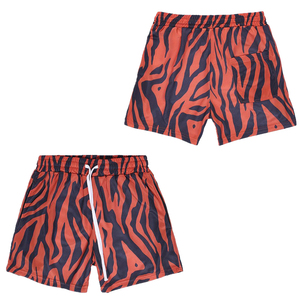 Men's Tiger Pattern Board Shorts Quick Dry Mesh Elastic Waist Drawstring Pockets Casual Summer Beach Wear - Product Image 1