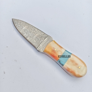 Handmade Damascus Steel Fixed Blade Industrial Grade <b>Bone</b> <b>Handle</b> Camping Outdoor Fruit <b>Knife</b> OEM Customizable - Product Image 3