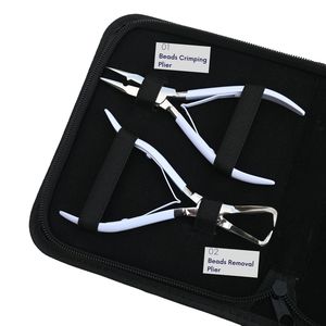 Best Hair Extension <b>Tools</b> <b>Kit</b> Rexine Case Parting Finger Thread Cutting <b>Mini</b> Scissor Pulling Hook Crimping Removal Plier Salon - Product Image 3