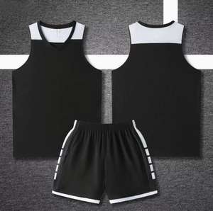 Custom Printed Men's Basketball Team Uniform Black & White Reversible Tracksuit T-shirt Shorts Personalized Basketball Clothing - Product Image 6