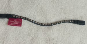 Diadema de Cuero Premium con Cristales Brillantes para Caballo, Banda para la Frente Ecuestre con Pedrería para Montar a Caballo y Competición - Product Image 3