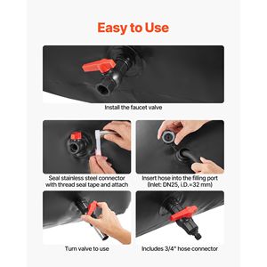 Serbatoio d'Acqua Pieghevole da 240 Litri in PVC 1000D, Borraccia Morbida Antiperdita per Campeggio, Resistente all'Usura per Attività all'Aperto - Product Image 5