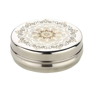 Stainless Steel Chapati Box 24cm Round With <b>Lid</b> Polished Finish Durable Stainless Steel Casserole <b>Pot</b> - Product Image 3