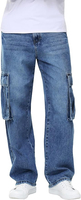 Pantalon cargo en jean OEM multi-poches, coupe droite, pour le travail en extérieur, design tactique, confortable, respirant, taille haute