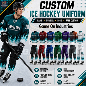 Flame Graphic Printed Customized Sublimated Personalized Low MOQ Lightweight Private Label Trendy Ice Hockey Uniform for Adults - Product Image 4
