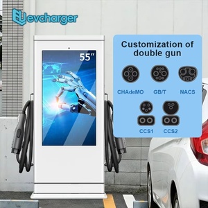 เครื่องชาร์จรถยนต์ไฟฟ้า EVevcharger 80kW แบบติดตั้งบนพื้น  DC EV Charger CCS2 สีขาว IP54 กันน้ำ พร้อมหน้าจอ 55 นิ้ว สำหรับใช้งานเชิงพาณิชย์ - Product Image 2
