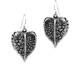 Pendientes Colgantes de Plata de Ley 925 con Textura de Hoja de Peepal para Mujer - Regalo de Aniversario y Fiesta - Product Image 5