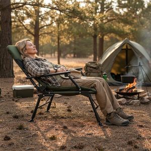 Sedia da Pesca Pieghevole per Adulti con Braccioli per Campeggio e Viaggi, Sedia da Spiaggia - Product Image 2