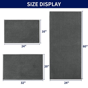 Tapis de bain super absorbant et antidérapant, tapis de sol de salle de bain à poils longs pour la décoration de la maison, tapis de porte de chambre - Product Image 3