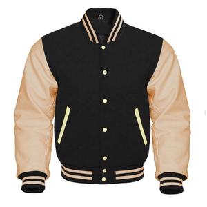 Chaqueta Varsity de Lana Melton para Hombre, Mangas de Cuero, Mezcla de Tela de Lona, Chaqueta Letterman Personalizada al por Mayor - Product Image 4