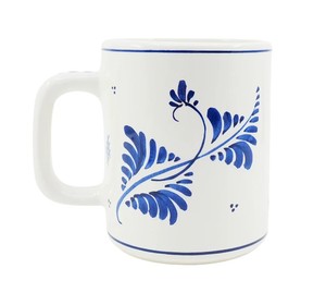 แก้วกาแฟเซรามิคลายดอกไม้สีน้ำเงินคลาสสิก ดีไซน์ประณีตทำมือ ทนทาน เงางาม เหมาะสำหรับชา กาแฟ ใช้ในบ้าน สำนักงาน หรือเป็นของขวัญ - Product Image 1