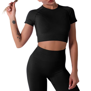 Ensemble de yoga personnalisé OEM en gros pour femmes : soutien-gorge de sport athlétique et leggings taille haute sublimés – Vêtements de fitness pour femme - Product Image 4