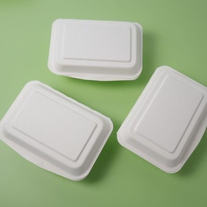 Contenant en fibre de bagasse de canne à sucre Krishna Eco Exports 9x6 pouces 32 oz avec couvercle, idéal pour les buffets, la restauration, les restaurants et les bistrots - Vente chaude - Product Image 1