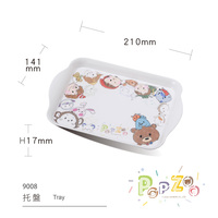 Assiette en mélamine incassable de 8 pouces pour enfants, idéale pour les desserts, la restauration et les écoles maternelles