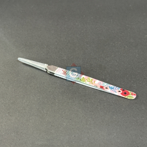 Pinces à cils en acier inoxydable de précision avec motif floral, pointes lisses pour extensions de cils - Product Image 6