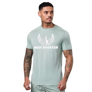 เสื้อยืดออกกำลังกายสีเขียวเซจสำหรับผู้ชาย คอกลม แขนสั้น สำหรับออกกำลังกาย วิ่ง หรือใส่ลำลอง - Product Image 1
