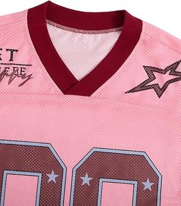 Camiseta de Jersey para Hombre y Mujer, Estilo Harajuku Hip Hop, con Gráficos Numéricos, Oversize, Gótica, Cuello en V, Malla Transpirable, Tallas Grandes - Product Image 3