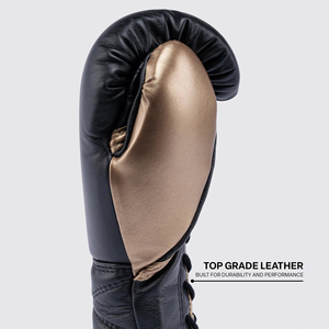 <b>Custom</b> Professional Black Gold Fly Boxing <b>Gloves</b> Genuine Leather Fly Boxing Sparring <b>Gloves</b> Kickboxing Training <b>Gloves</b> - Product Image 3