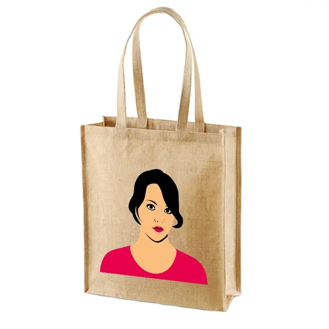 Jüt tote çanta alışveriş çantası yeniden kullanılabilir katlanabilir sepet alışveriş çantası hindistan batı Bengal üretildi