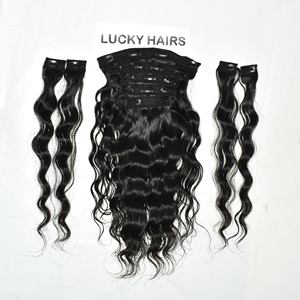 Extensiones de Cabello Humano Indio Remy Natural Virgen de la Mejor Calidad, con Clip, Ondulado, Doble Trama, Sin Procesar - Product Image 3