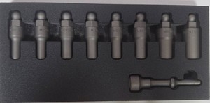 Juego de adaptadores de bola roscada M10 a M18 de 8 piezas Caja personalizable de hierro y aleación Embalaje para martillo de aire y reparación de paneles - Product Image 6