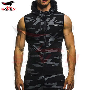 Made In Pakistan Comfortable New Design Wholesale Rate Clothing For <b>Men's</b> Boys <b>Sleeveless</b> Zipper Style <b>Sleeveless</b> Hoodies - Product Image 5