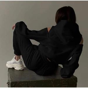Sudadera con capucha para mujer, manga larga, color sólido, corte holgado, informal, de algodón, ropa de calle, top deportivo, ropa de invierno - Product Image 3