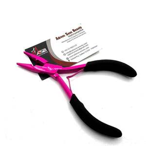 Chain Nose Hair <b>Extension</b> Pliers Custom Logo Black Pink Stainless Steel Micro-<b>beads</b> Pressing Professional Hair <b>Extension</b> Tools - Product Image 6