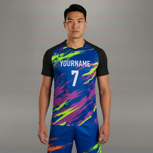 ชุดทีมฟุตบอลคุณภาพพรีเมียม เสื้อฟุตบอลสั่งทำพิเศษ ระบายอากาศได้ดี ผลิตจากโพลีเอสเตอร์ 100% เป็นมิตรกับสิ่งแวดล้อม น้ำหนักเบา สำหรับผู้ชาย - Product Image 1