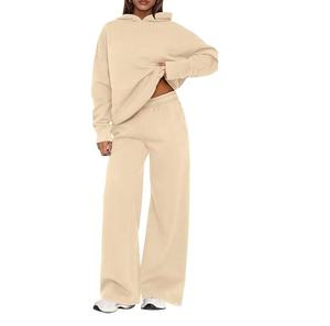 New Trending Custom Acid Wash Cropped Hoodies Women Washed Hoodie and Joggers Tracksuits Women's Fully Customized - Product Image 1