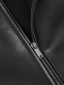 Veste à capuche en cuir véritable noir pour homme, coupe décontractée, coupe régulière, imperméable, respirante, réversible, pour l'hiver - Product Image 3